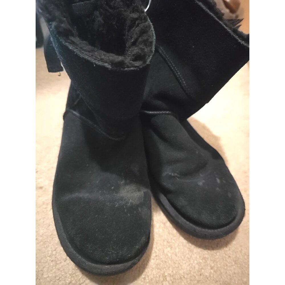 koolaburra by ugg Womans Size 4 Black Suede Sherpa Lined